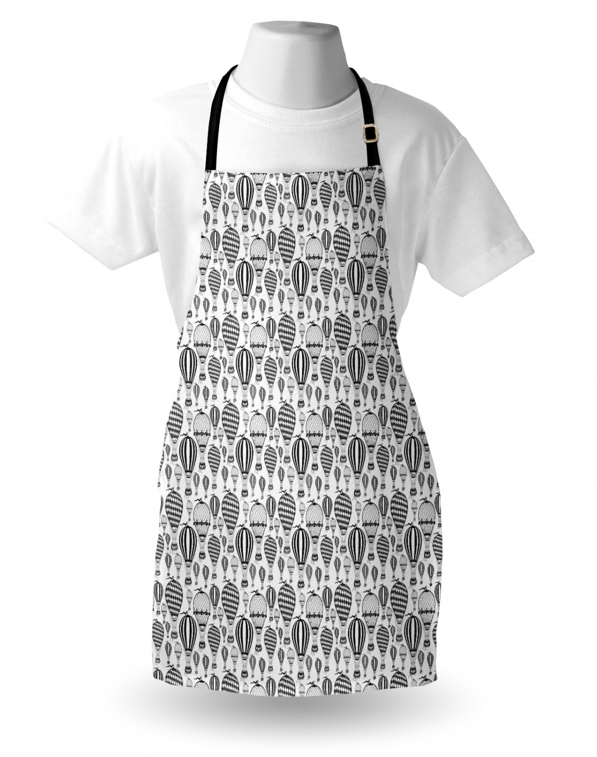 Ambesonne Apron Adjustable Black Strap for Gardening and Cooking Standard Size