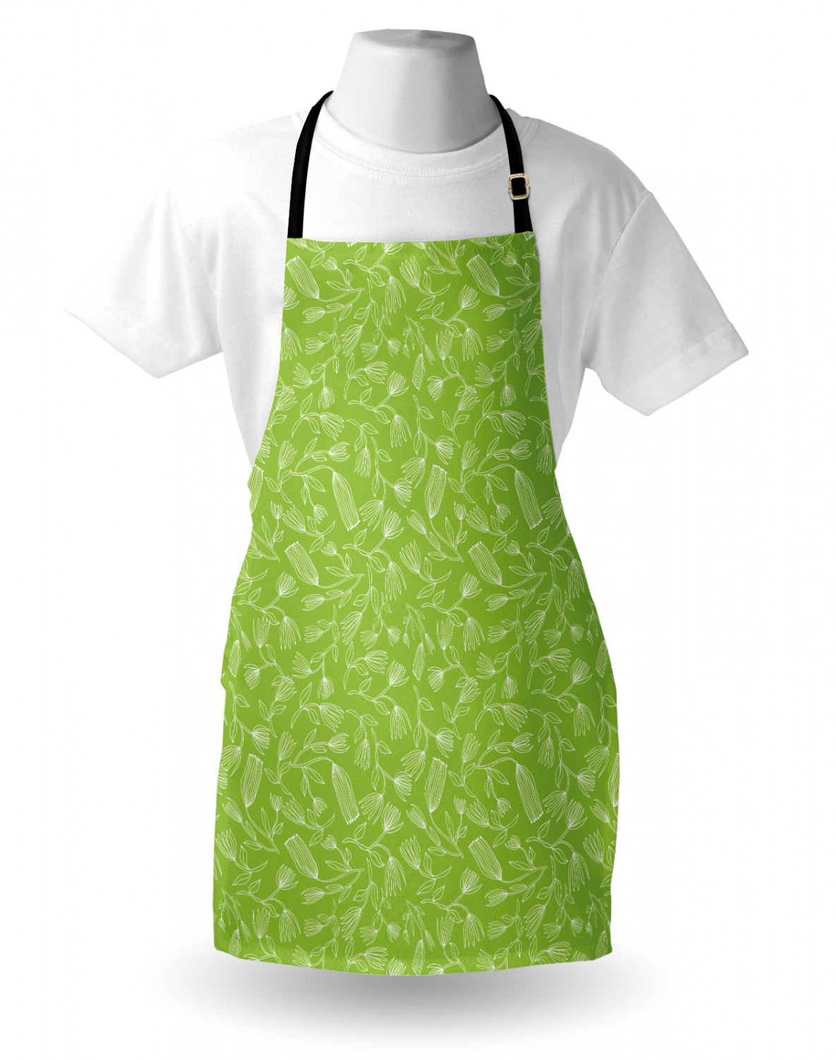 Ambesonne Apron with Adjustable Neck for Gardening and Cooking Clear
