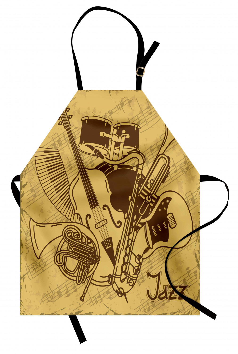 Ambesonne Retro Apron Unisex Kitchen Bib with Adjustable Neck Cooking Baking