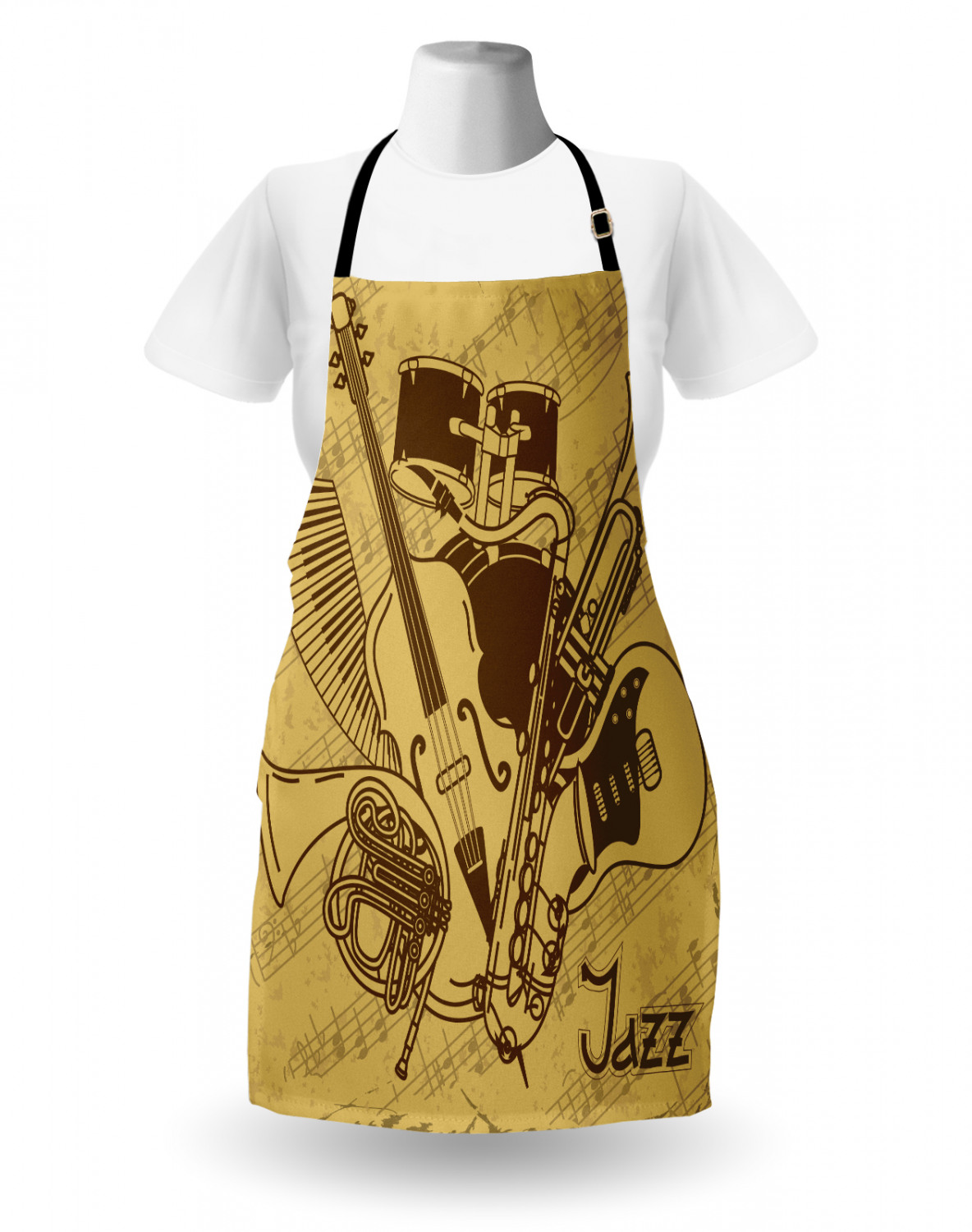 Ambesonne Retro Apron Unisex Kitchen Bib with Adjustable Neck Cooking Baking