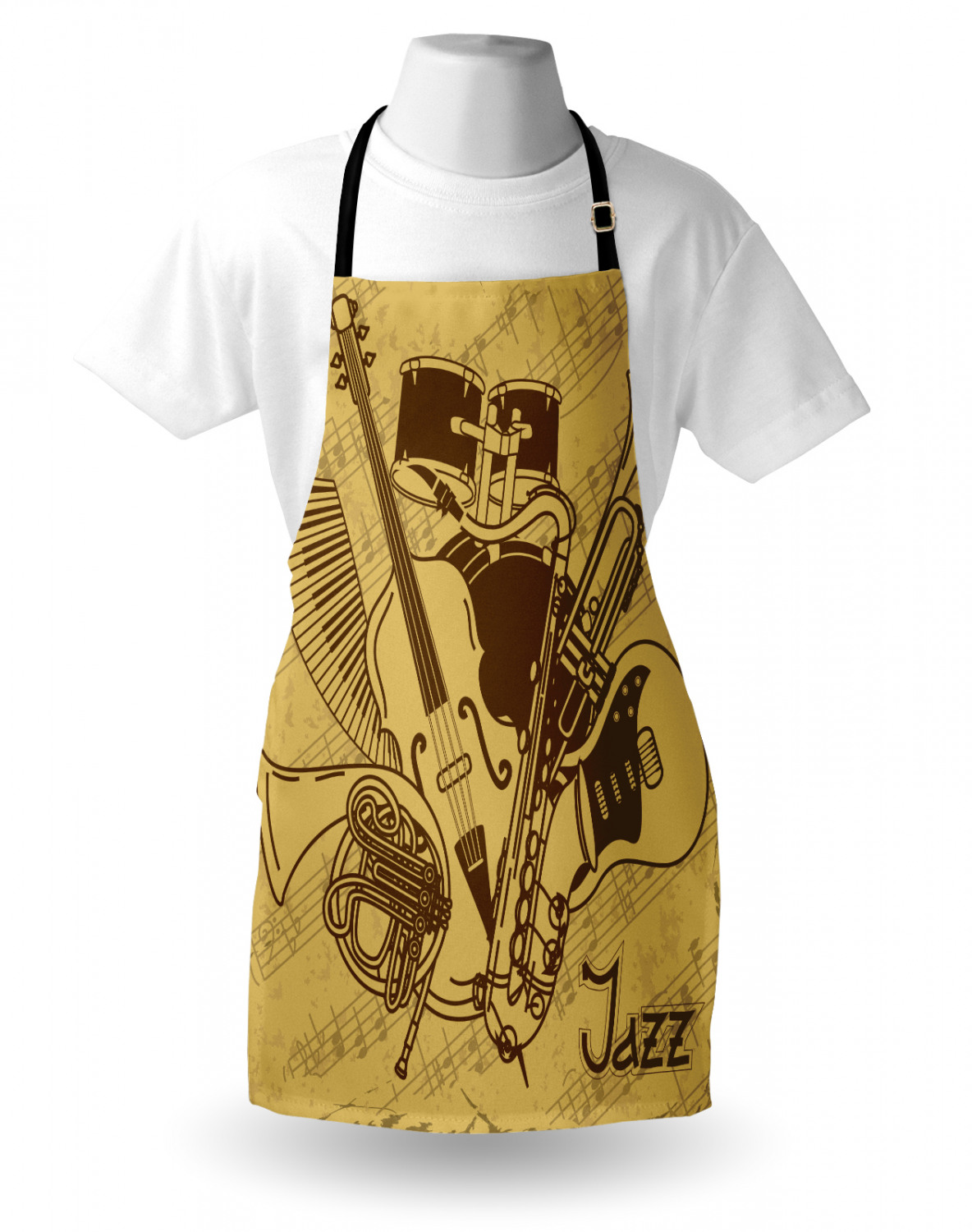 Ambesonne Retro Apron Unisex Kitchen Bib with Adjustable Neck Cooking Baking