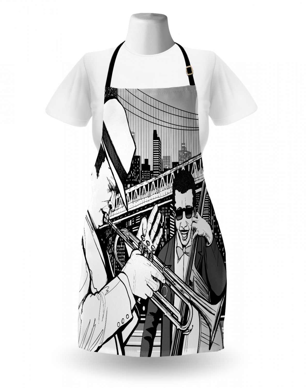 Ambesonne Retro Apron Unisex Kitchen Bib with Adjustable Neck Cooking Baking