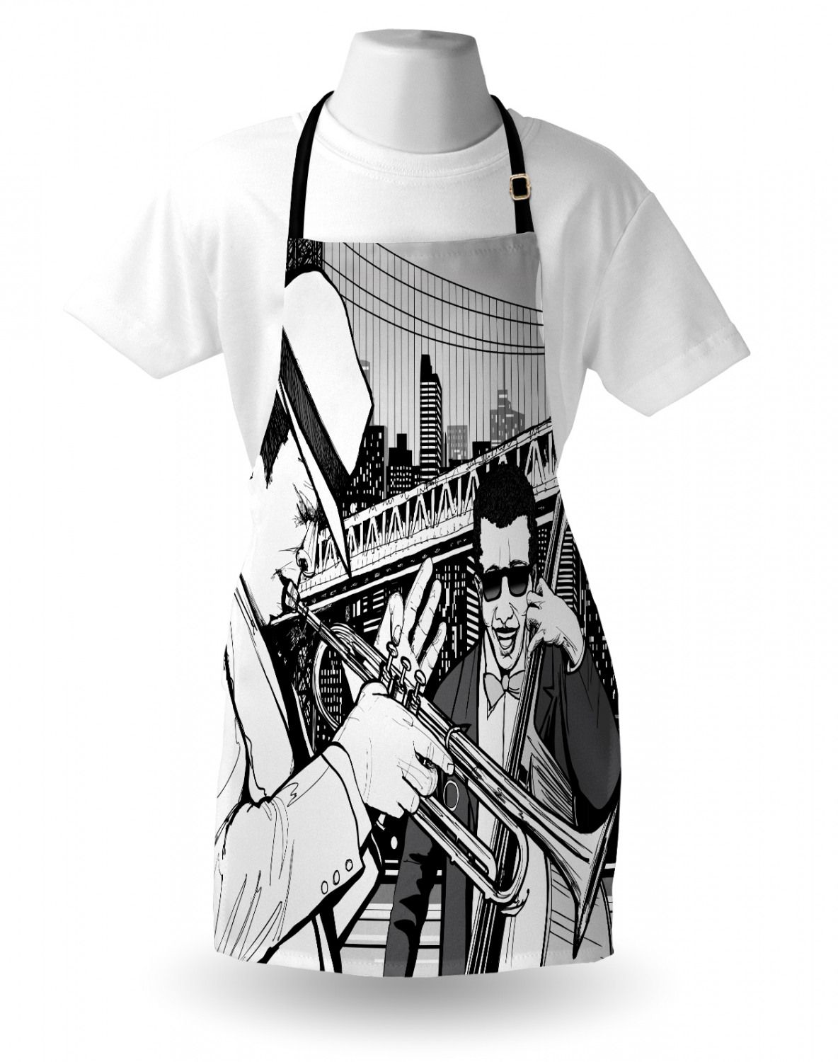 Ambesonne Retro Apron Unisex Kitchen Bib with Adjustable Neck Cooking Baking