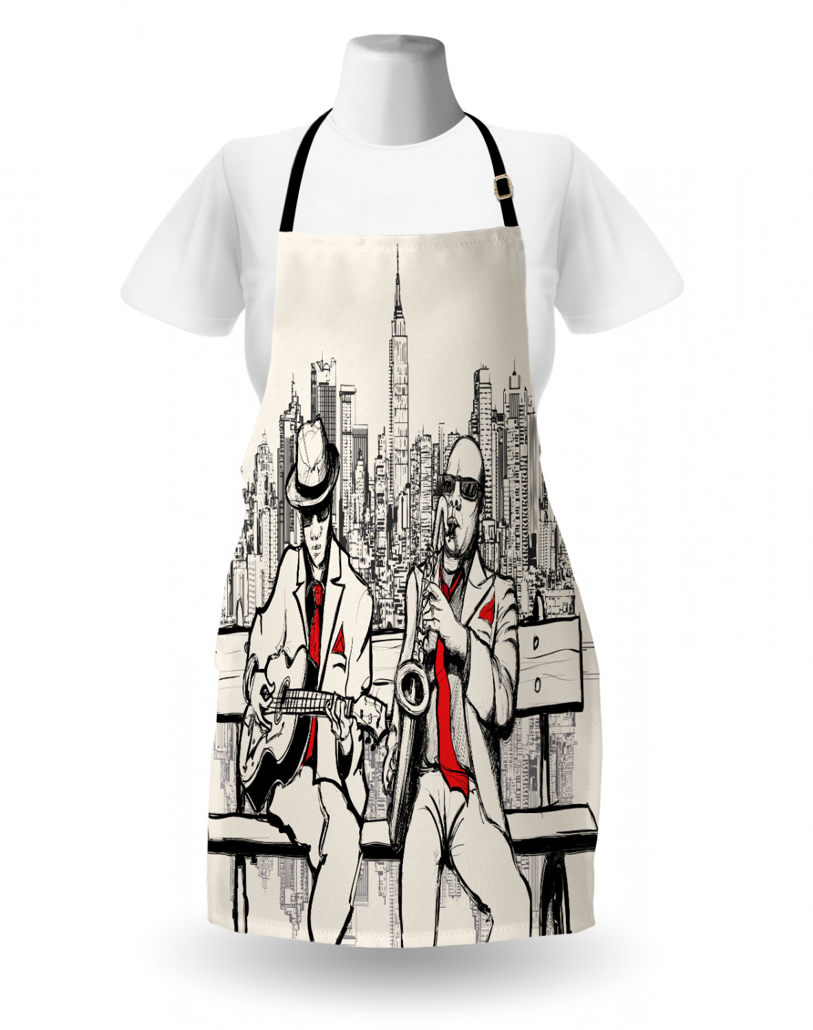 Ambesonne Retro Apron Unisex Kitchen Bib with Adjustable Neck Cooking Baking