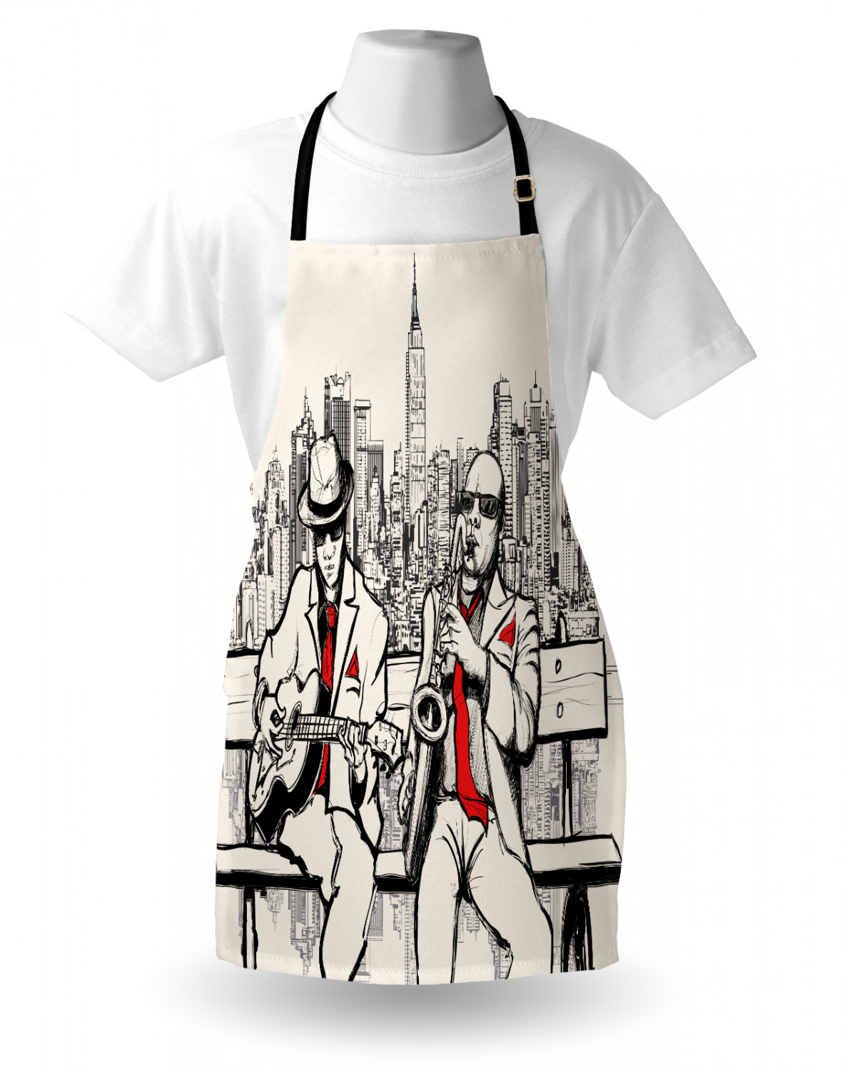 Ambesonne Retro Apron Unisex Kitchen Bib with Adjustable Neck Cooking Baking