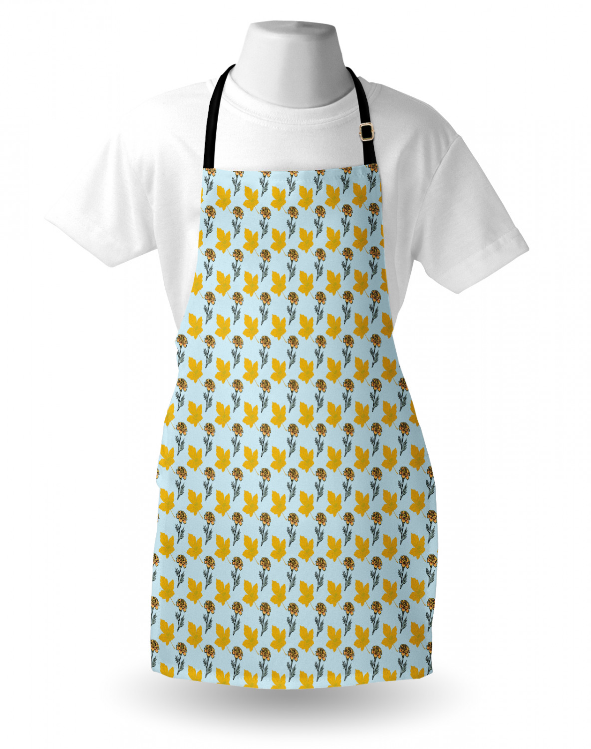 Ambesonne Apron Adjustable Black Strap for Gardening and Cooking Standard Size