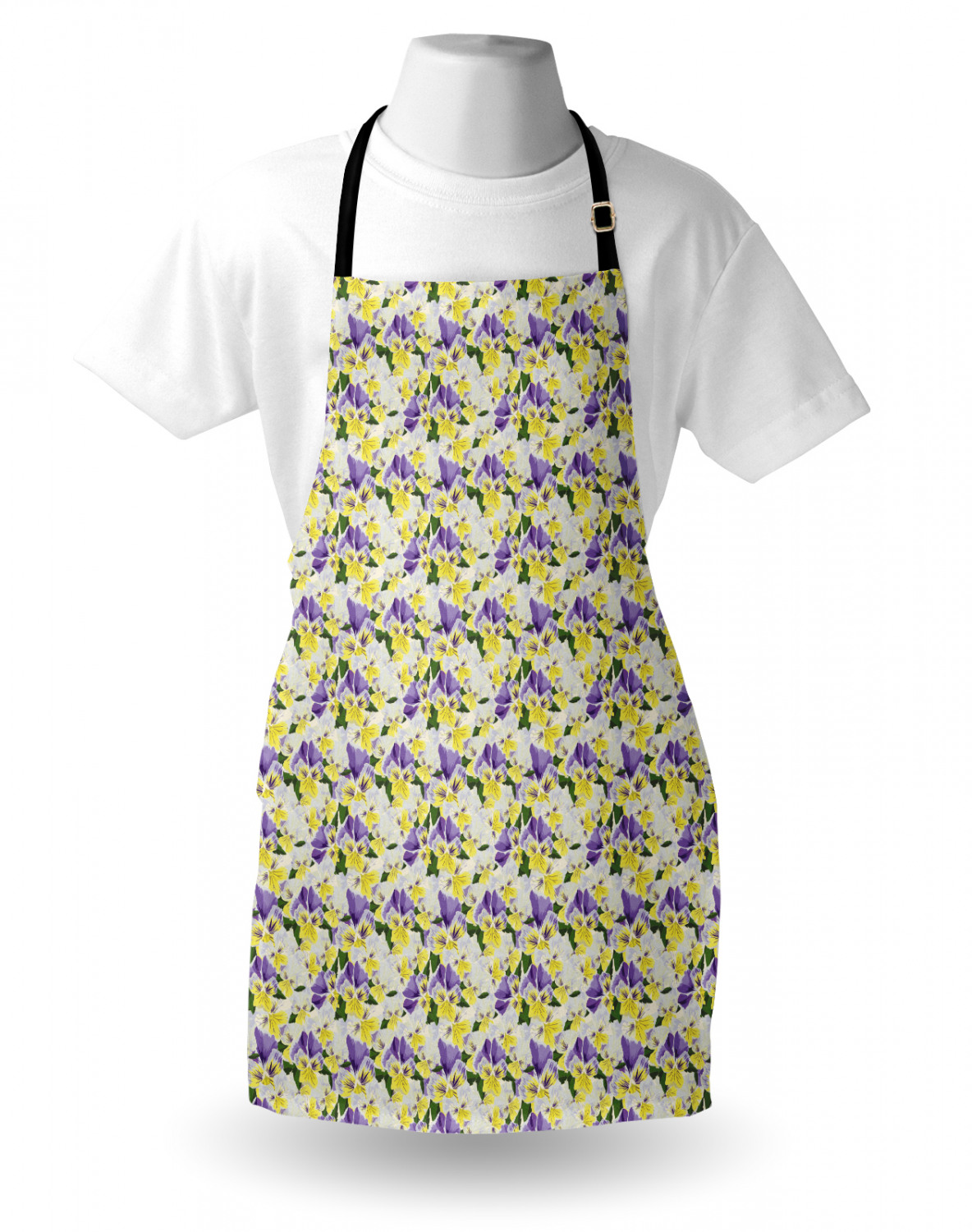 Ambesonne Apron Adjustable Black Strap for Gardening and Cooking Standard Size