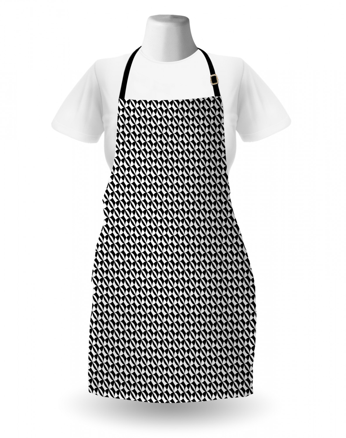 Ambesonne Apron Adjustable Black Strap for Gardening and Cooking Standard Size