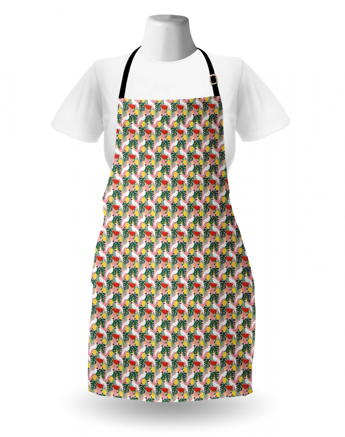 Ambesonne Apron Adjustable Black Strap for Gardening and Cooking Standard Size