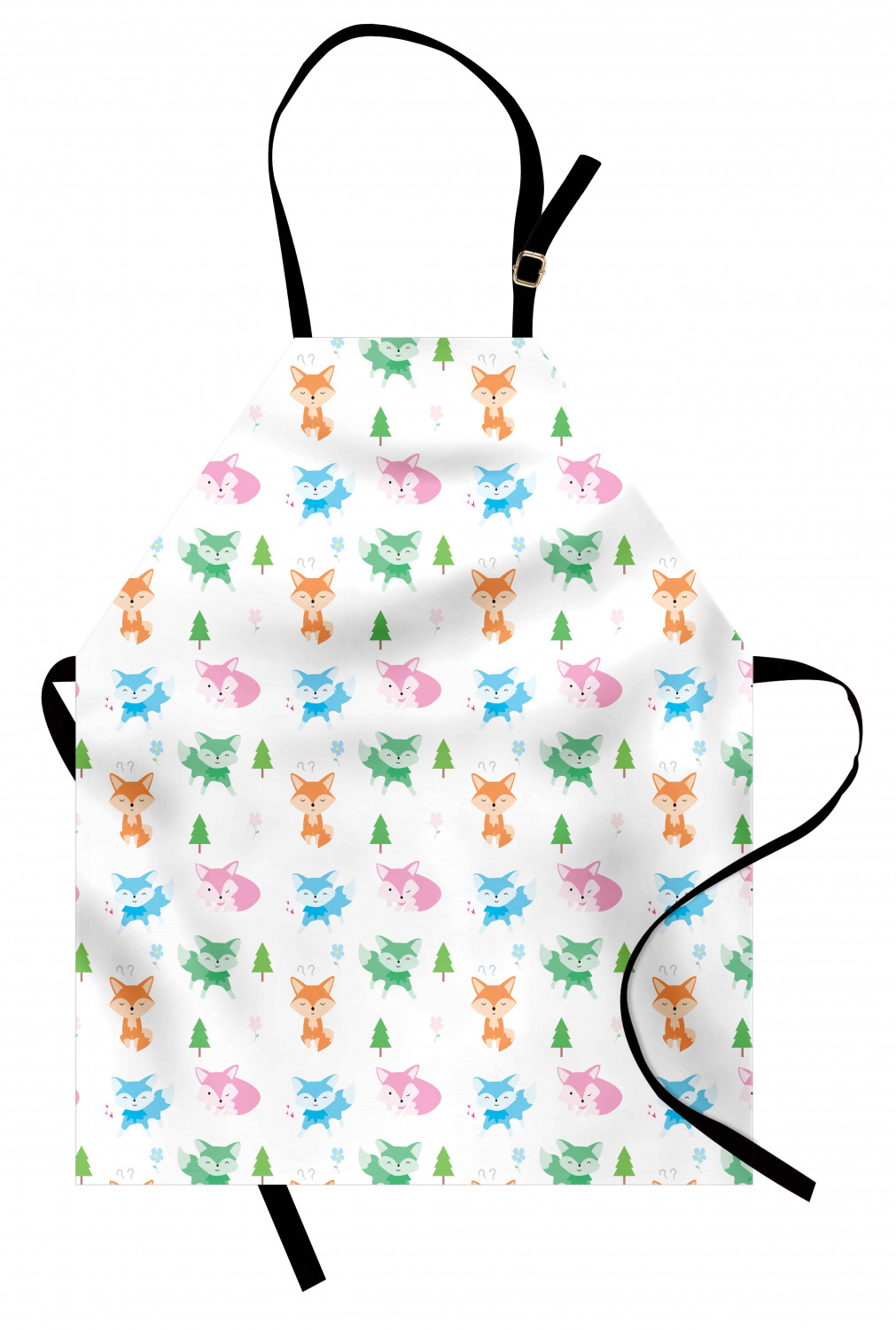 Ambesonne Fox Animal Kids Apron Boys Girls Apron Bib Cooking & Painting