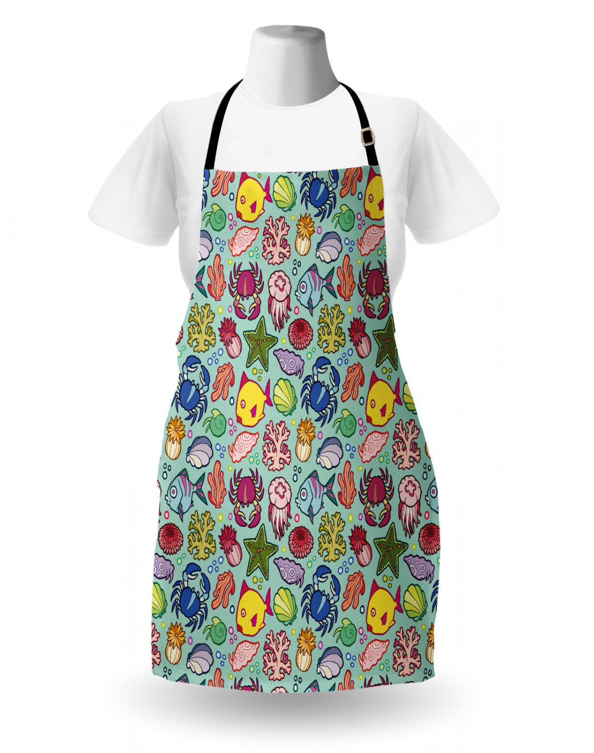 Ambesonne Apron Adjustable Black Strap for Gardening Cooking Standard Size - Picture 20 of 105