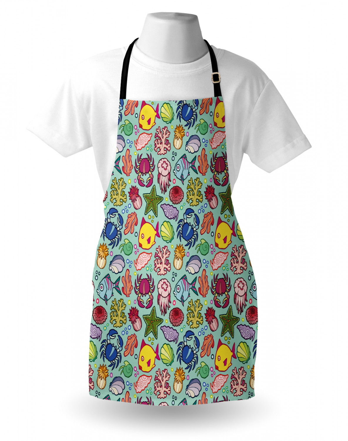 Ambesonne Apron Adjustable Black Strap for Gardening Cooking Standard Size - Picture 21 of 105