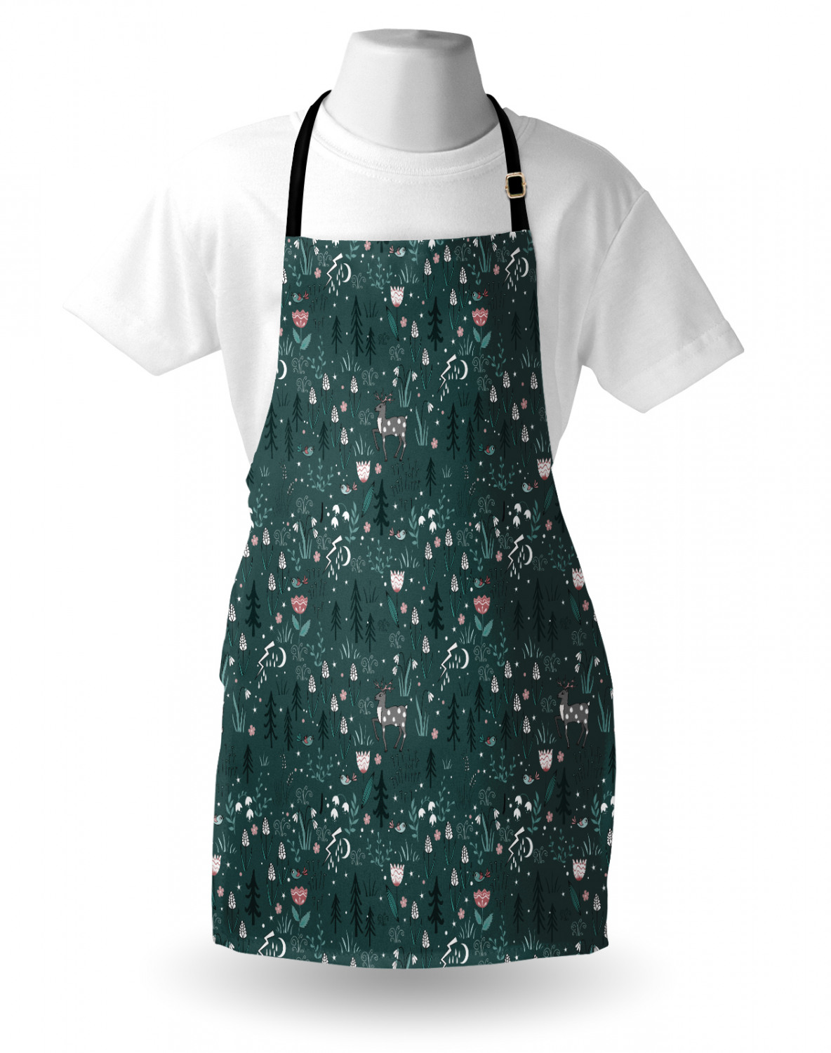 Ambesonne Apron Bib Adjustable Neck Strap for Gardening Cooking Indoor Use