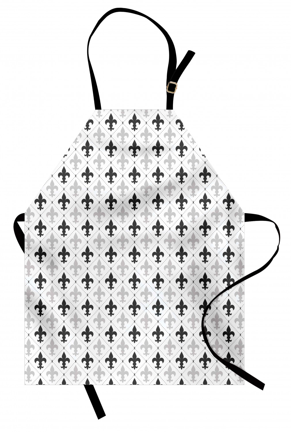 Apron Bib Adjustable Black Strap for Gardening Cooking Standard Size Ambesonne