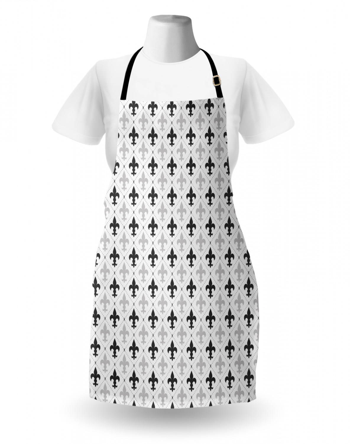 Apron Bib Adjustable Black Strap for Gardening Cooking Standard Size Ambesonne