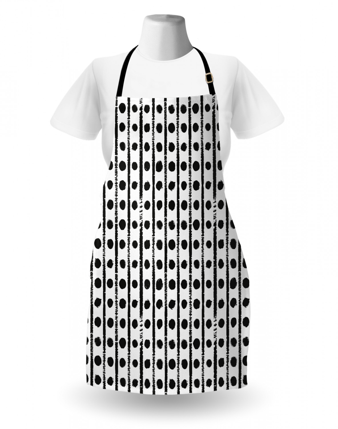 Apron Bib Adjustable Black Strap for Gardening Cooking Standard Size Ambesonne