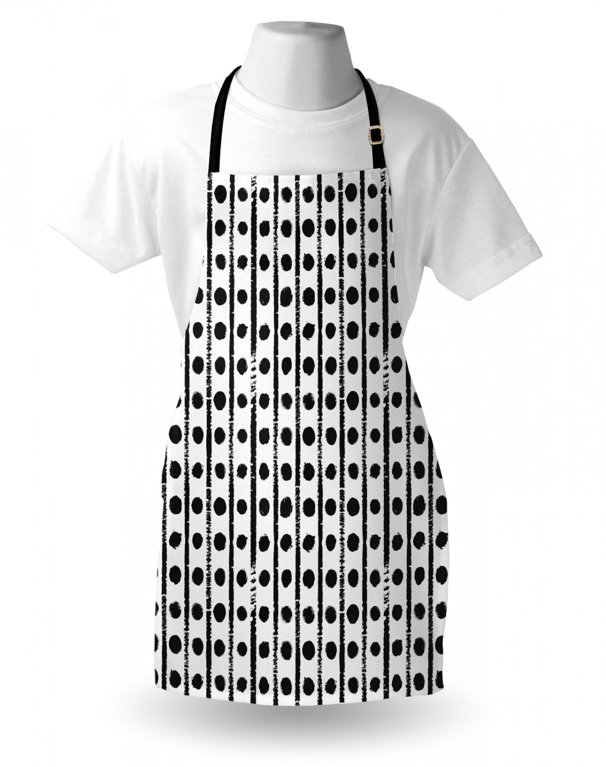 Apron Bib Adjustable Black Strap for Gardening Cooking Standard Size Ambesonne