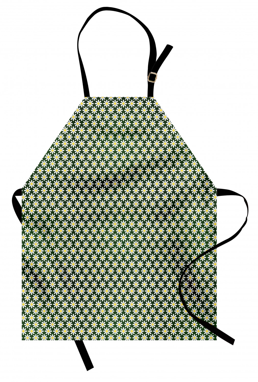 Apron Bib Adjustable Black Strap for Gardening Cooking Standard Size Ambesonne