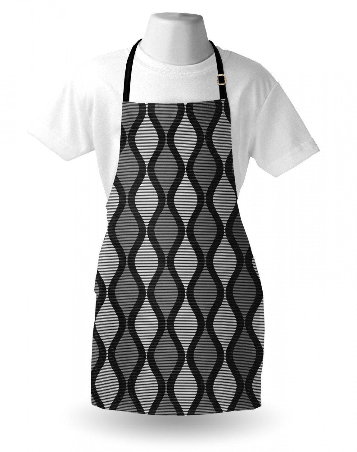 Apron Bib Adjustable Black Strap for Gardening Cooking Standard Size Ambesonne