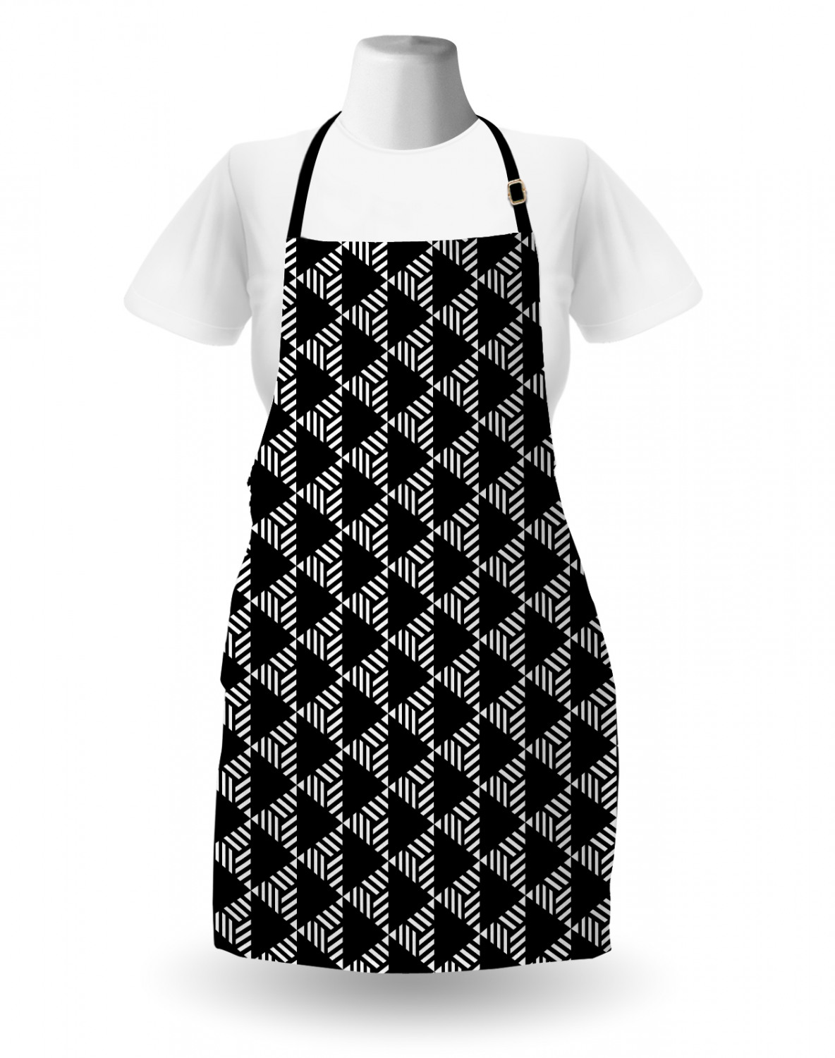 Apron Bib Adjustable Black Strap for Gardening Cooking Standard Size Ambesonne