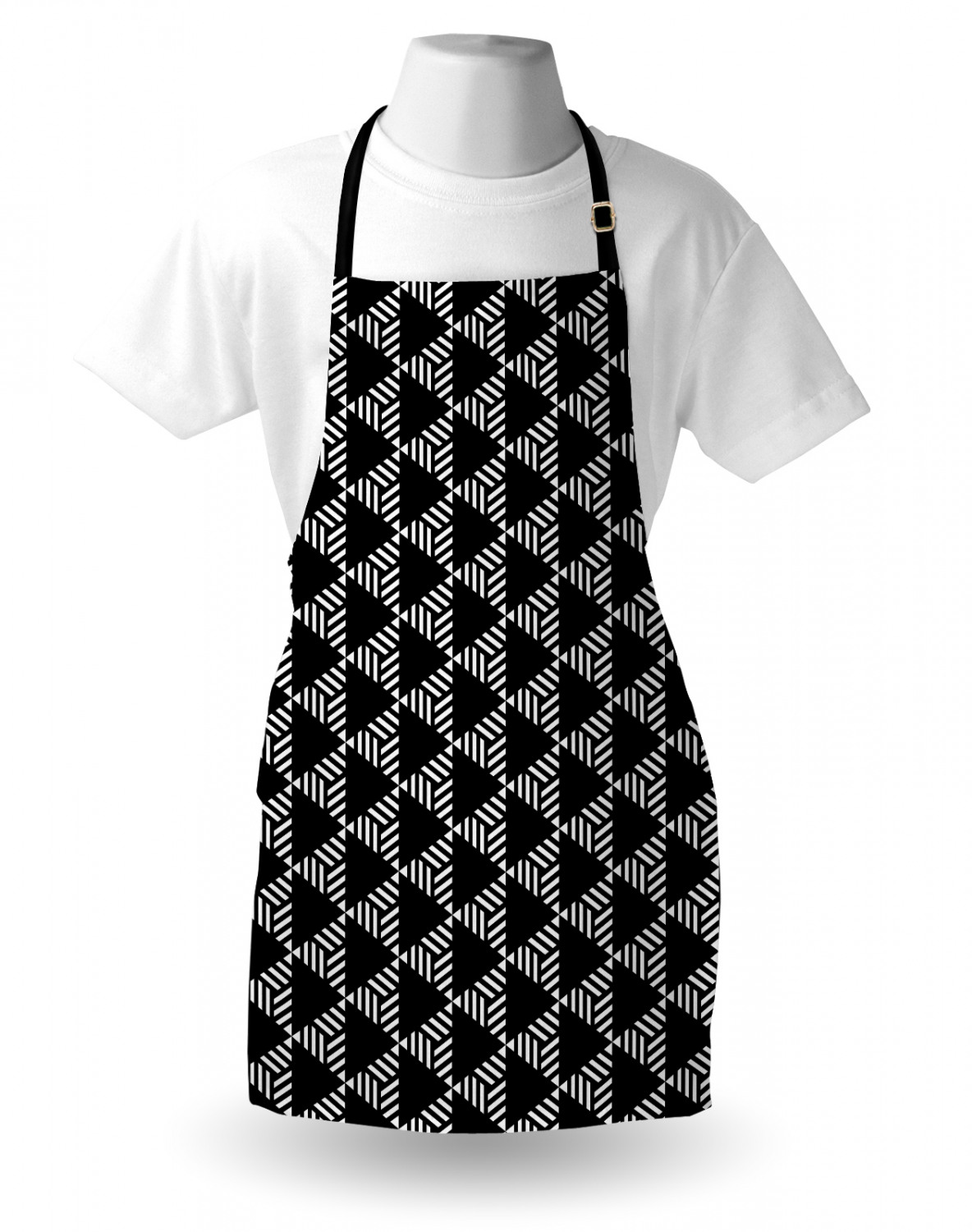 Apron Bib Adjustable Black Strap for Gardening Cooking Standard Size Ambesonne