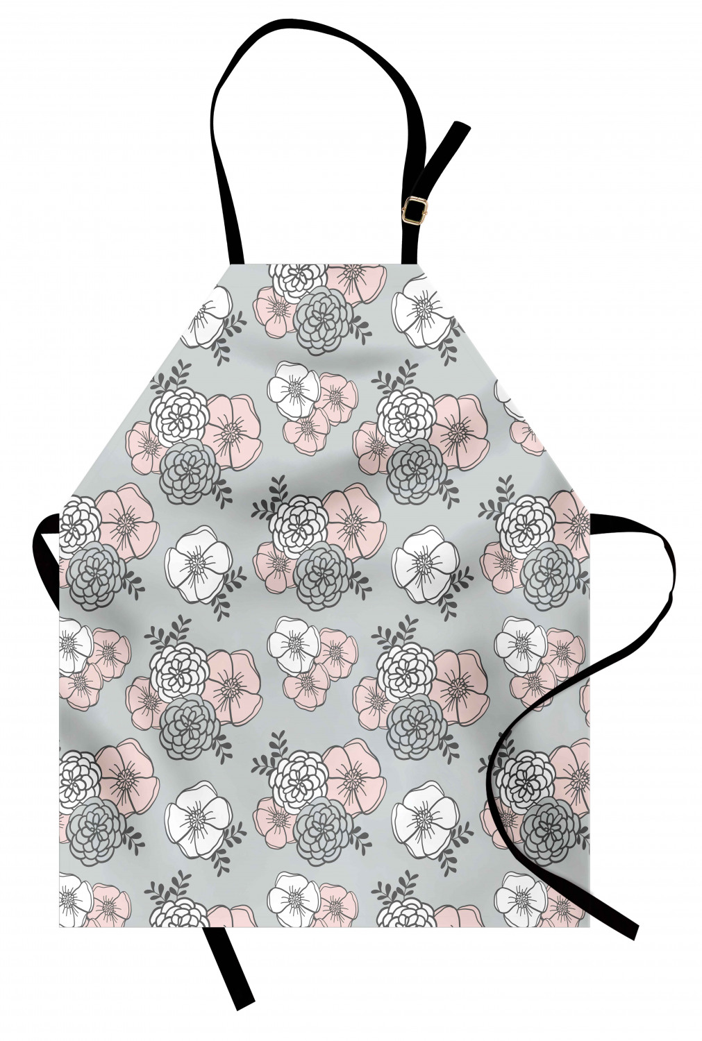 Apron Bib Adjustable Black Strap for Gardening Cooking Standard Size Ambesonne