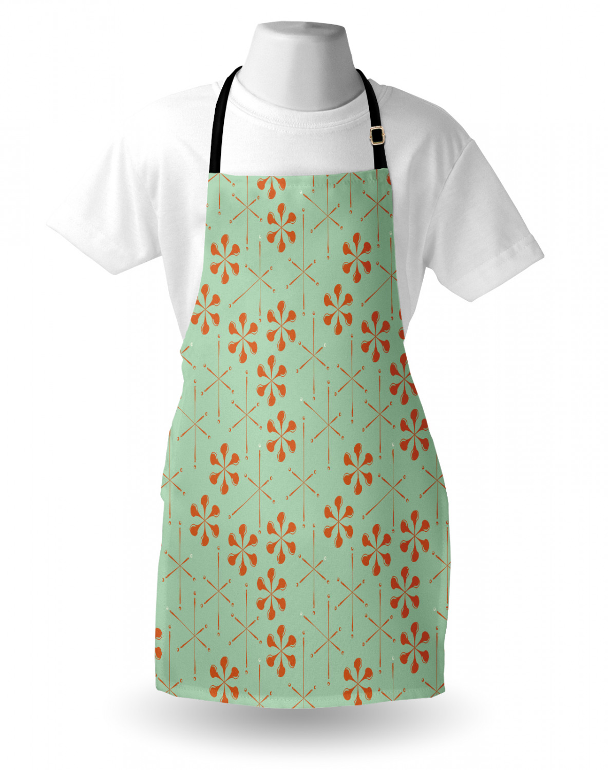 Apron Bib Adjustable Black Strap for Gardening Cooking Standard Size Ambesonne