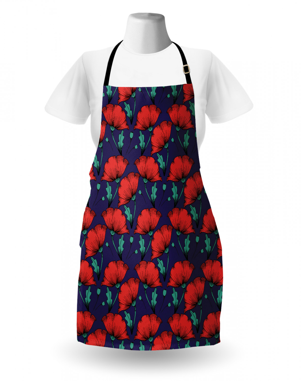 Ambesonne Apron Adjustable Black Strap for Gardening Cooking Standard Size - Picture 68 of 105
