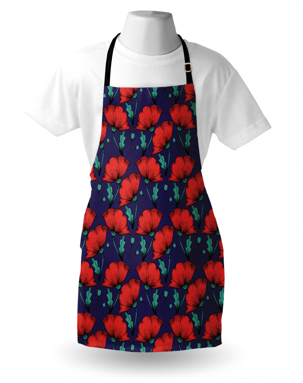 Ambesonne Apron Adjustable Black Strap for Gardening Cooking Standard Size - Picture 69 of 105