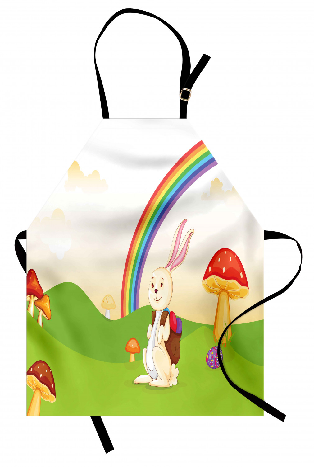 Ambesonne Rainbow Fun Kids Apron Boys Girls Apron Bib Cooking & Painting