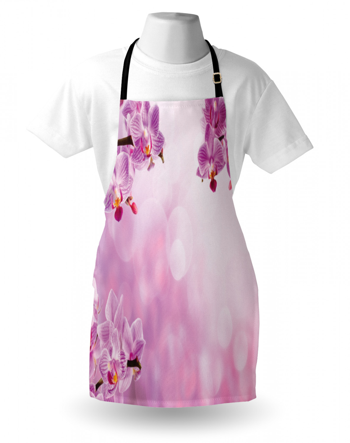 Ambesonne Pinkish Apron Unisex Kitchen Bib with Adjustable Neck Cooking Baking