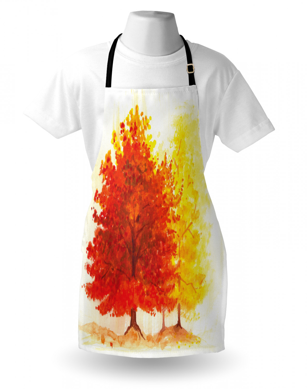 Fall Apron Unisex Kitchen Bib with Adjustable Neck Cooking Ambesonne