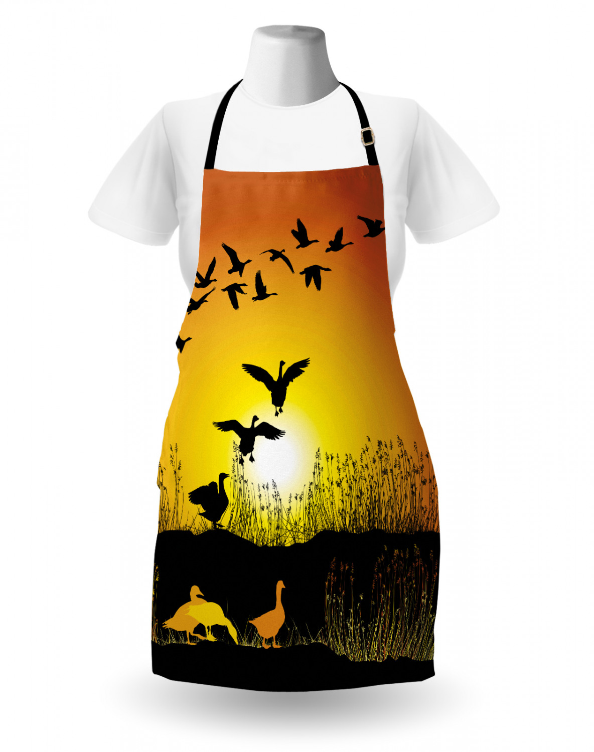 Apron Adjustable Strap for Gardening and Cooking Standard Size Ambesonne