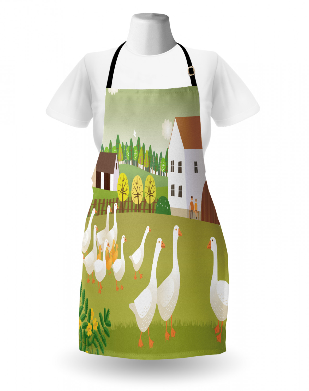 Apron Adjustable Strap for Gardening and Cooking Standard Size Ambesonne