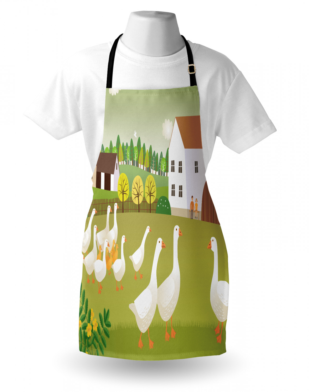 Apron Adjustable Strap for Gardening and Cooking Standard Size Ambesonne