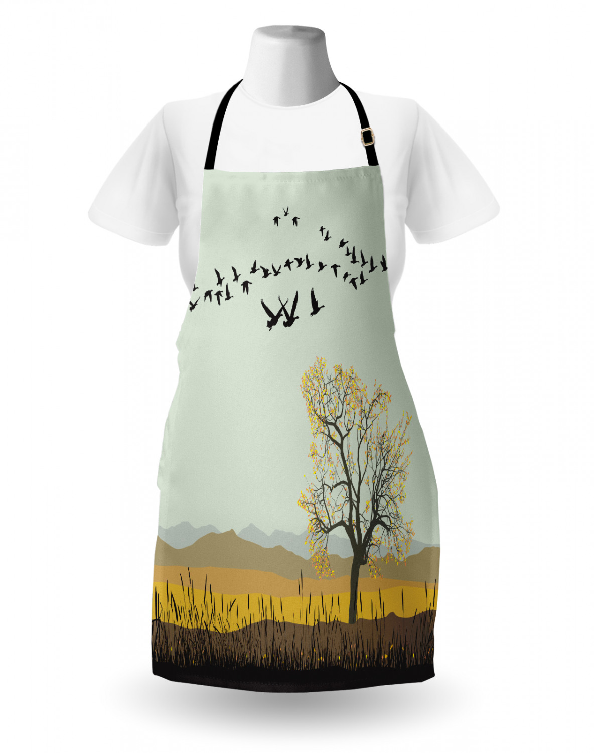 Apron Adjustable Strap for Gardening and Cooking Standard Size Ambesonne