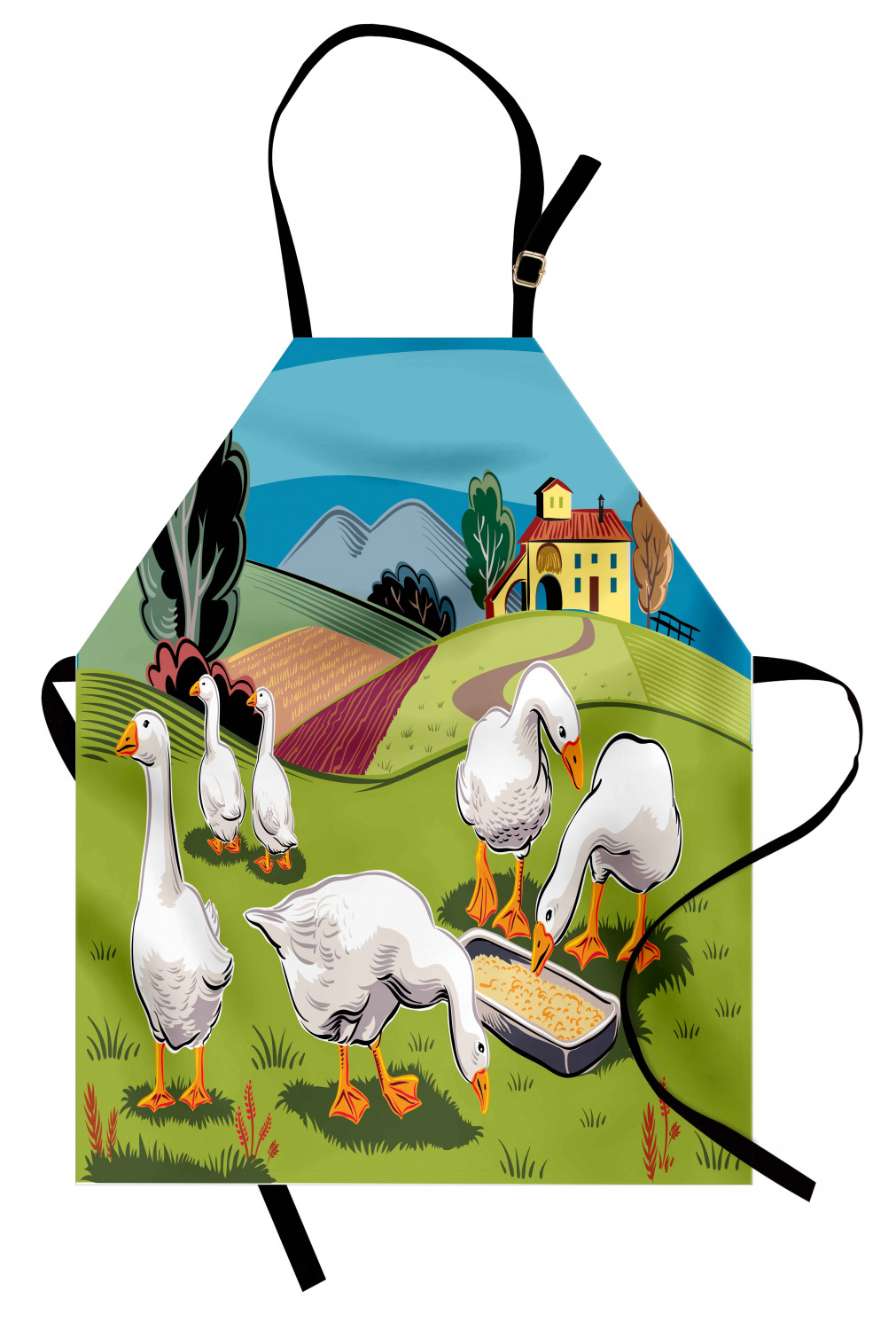 Apron Adjustable Strap for Gardening and Cooking Standard Size Ambesonne