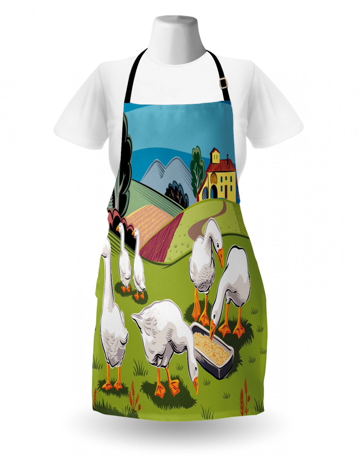 Apron Adjustable Strap for Gardening and Cooking Standard Size Ambesonne