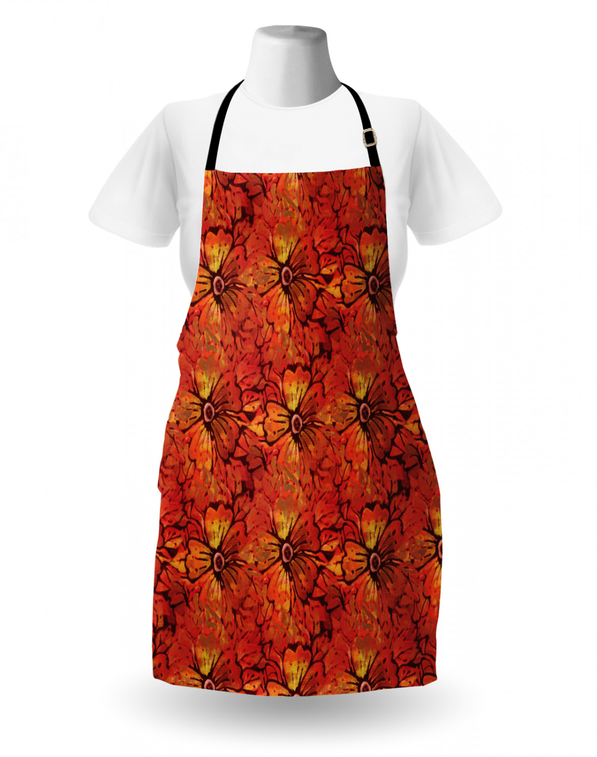 Ambesonne Durable Apron Bib with Adjustable Neck for Cooking Gardening