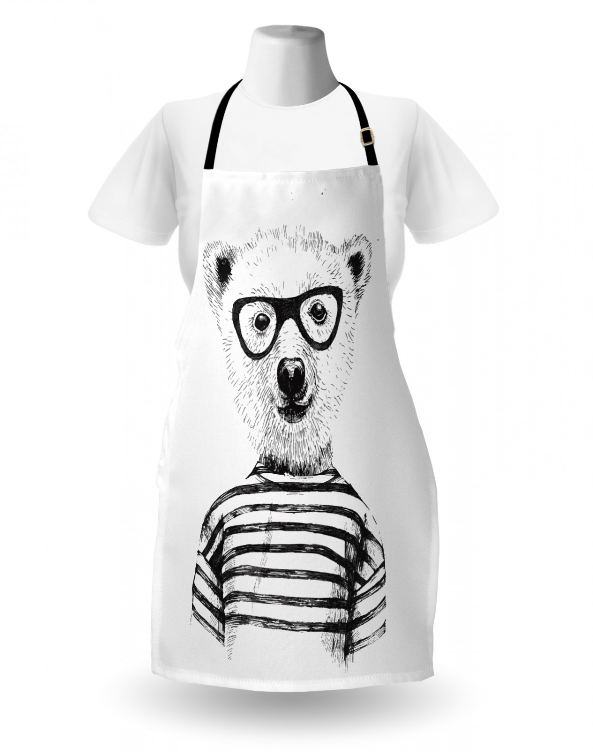 Funny Animal Apron Unisex Kitchen Bib with Adjustable Neck Cooking Baking