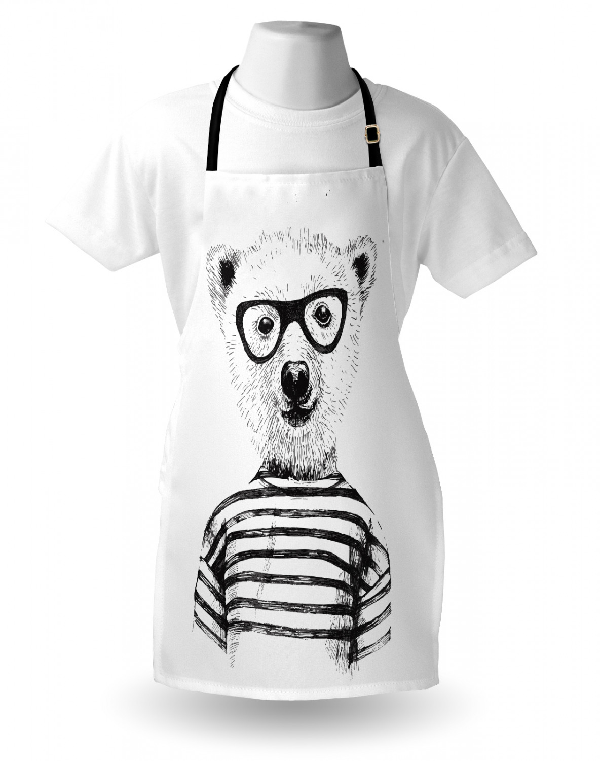 Funny Animal Apron Unisex Kitchen Bib with Adjustable Neck Cooking Baking