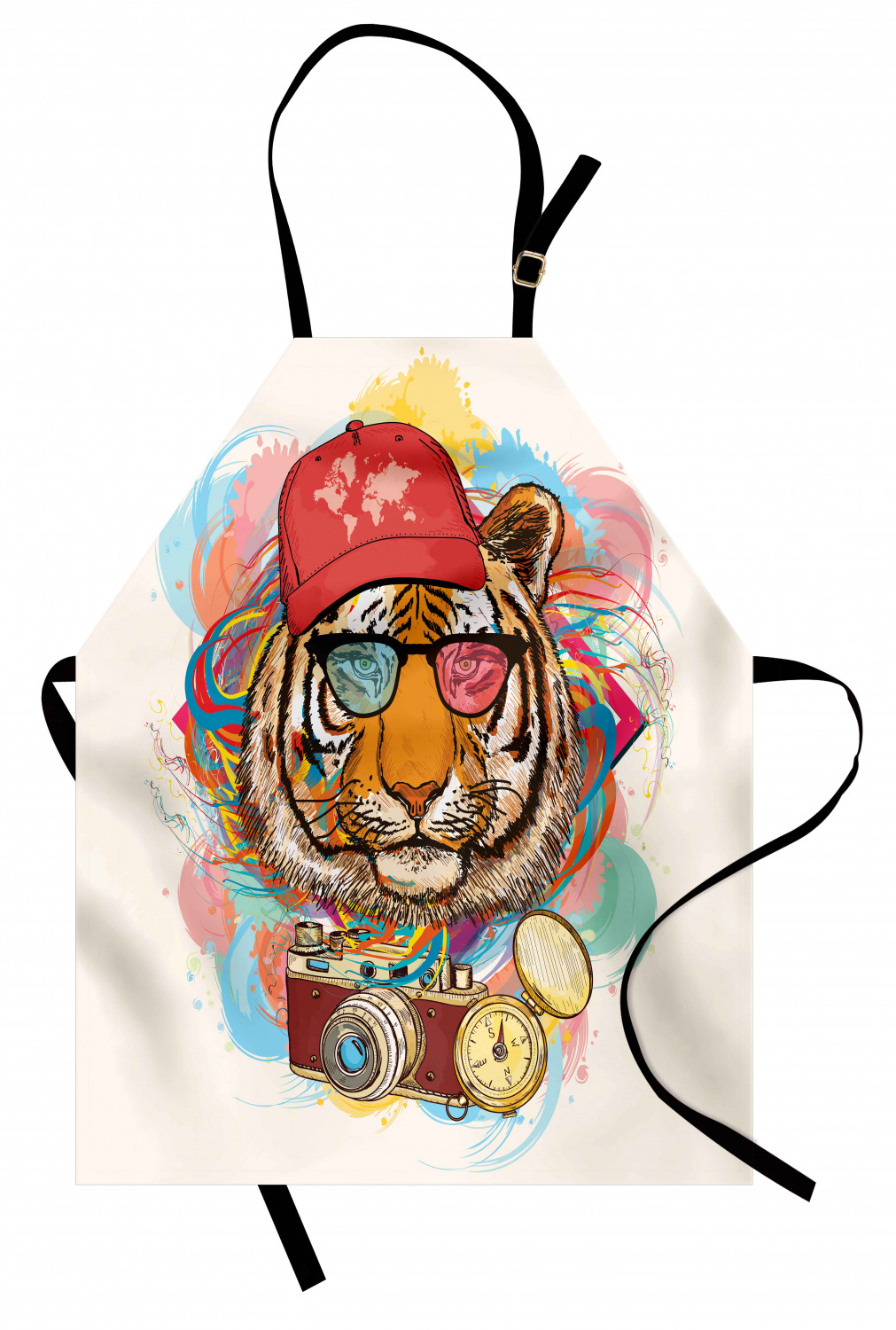 Funny Animal Apron Unisex Kitchen Bib with Adjustable Neck Cooking Baking