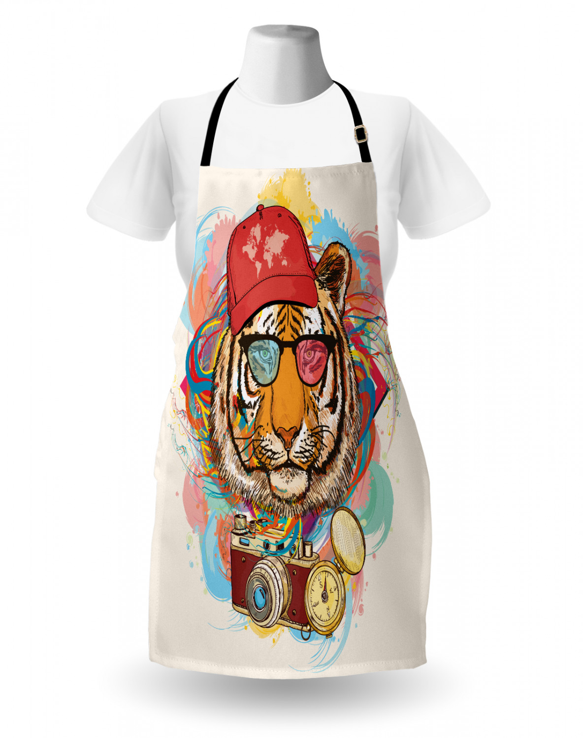 Funny Animal Apron Unisex Kitchen Bib with Adjustable Neck Cooking Baking