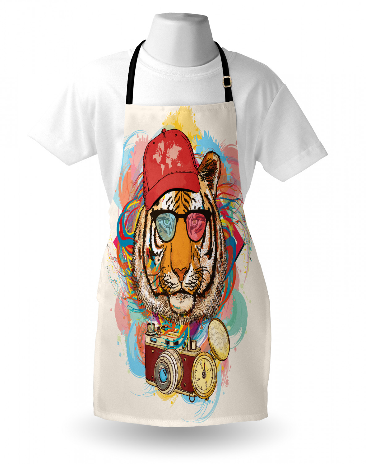 Funny Animal Apron Unisex Kitchen Bib with Adjustable Neck Cooking Baking