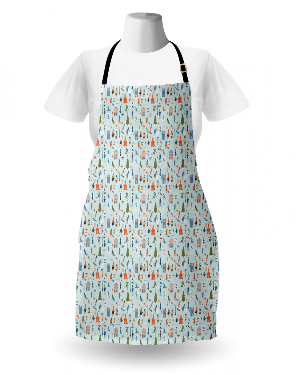 Ambesonne Apron with Adjustable Black Strap for Cooking Unisex Washable