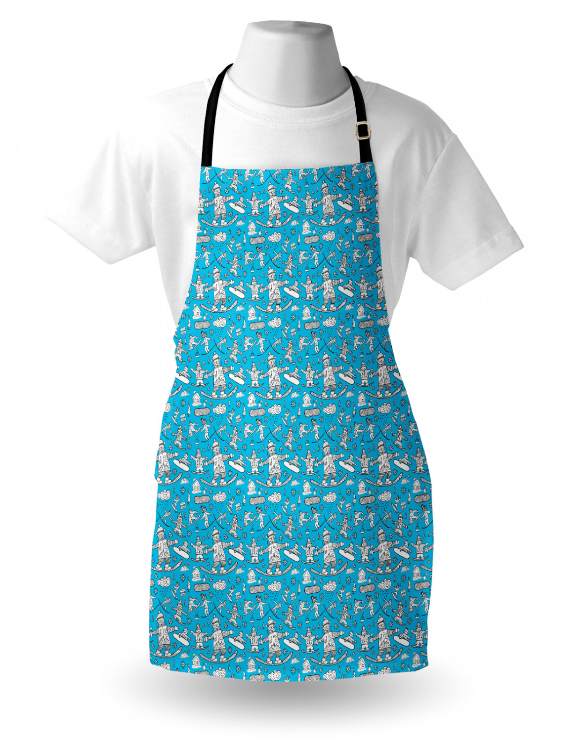 Ambesonne Apron with Adjustable Black Strap for Cooking Unisex Washable