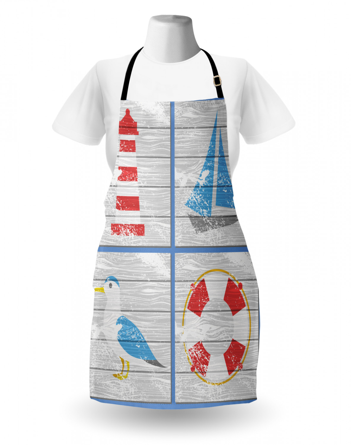 Nautical Whale Apron Unisex Kitchen Bib with Adjustable Neck Cooking