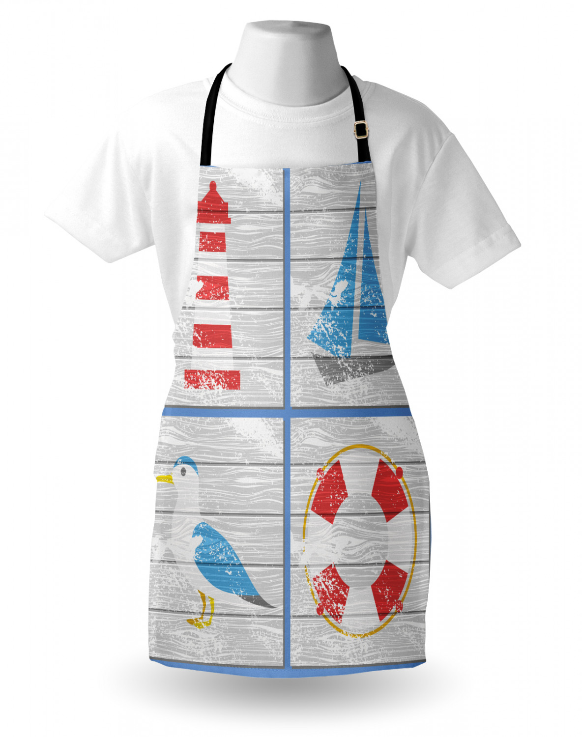 Nautical Whale Apron Unisex Kitchen Bib with Adjustable Neck Cooking