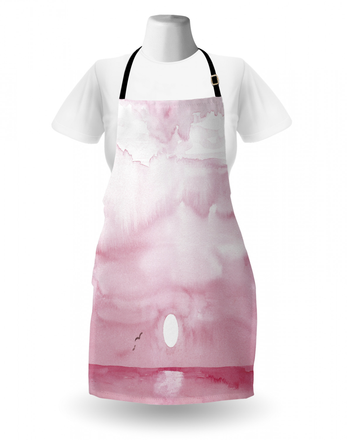 Ambesonne Pinkish Apron Unisex Kitchen Bib with Adjustable Neck Cooking Baking