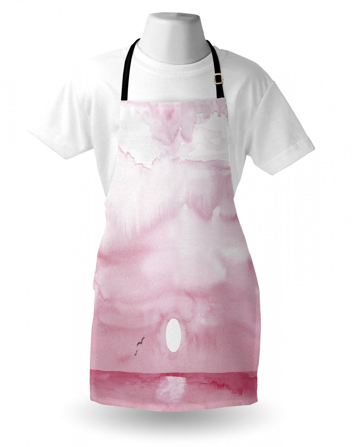 Ambesonne Pinkish Apron Unisex Kitchen Bib with Adjustable Neck Cooking Baking